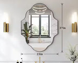 23 in. W x 37 in. H Scalloped Black Decorative Wall Mirror