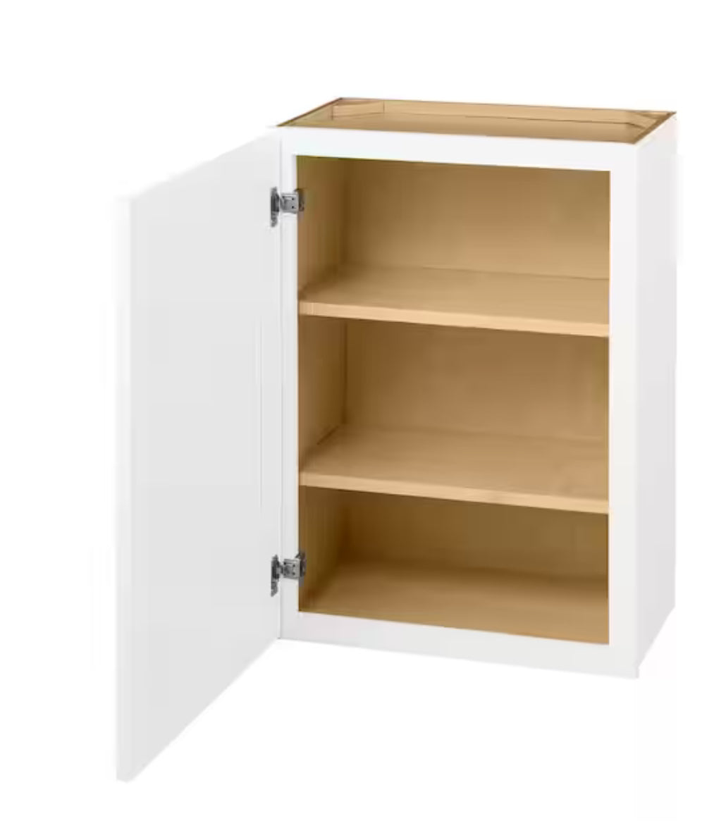 Avondale Shaker Alpine White Ready to Assemble Plywood 21 in Wall Kitchen Cabinet (21 in W x 30 in H x 12 in D)