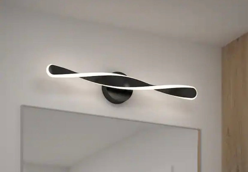 Finley 27 in. 1 Light Black Modern Integrated LED 3 CCT Vanity Light Bar for Bathroom