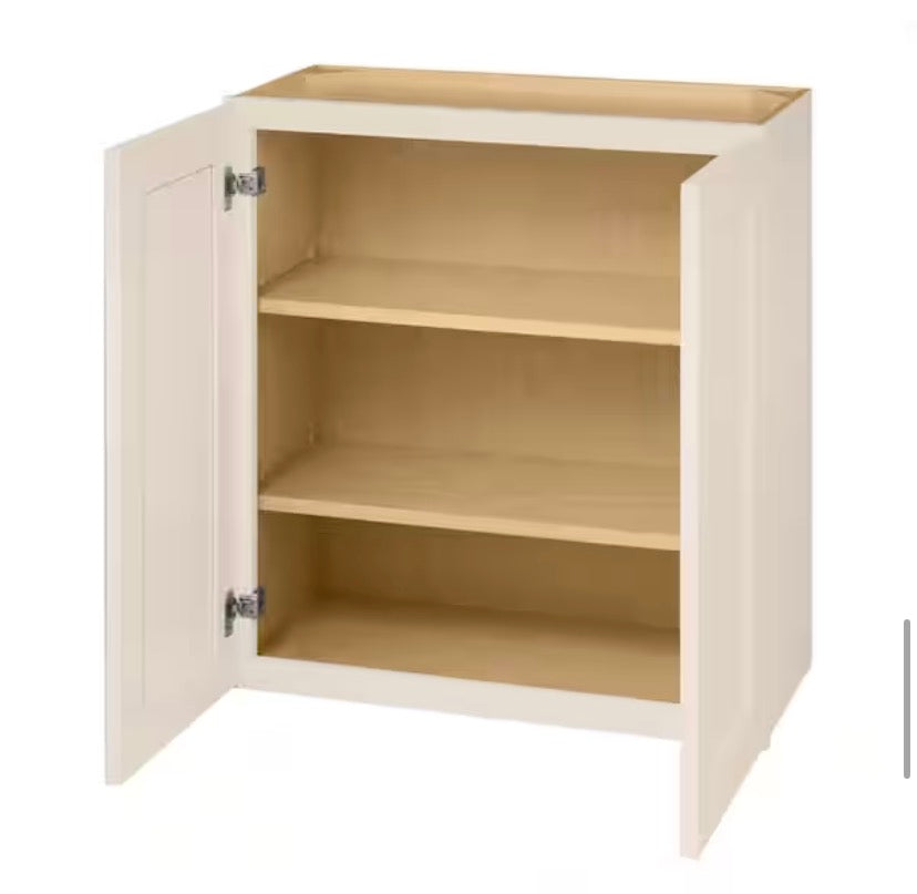 Avondale 27 in. W x 12 in. D x 30 in. H Ready to Assemble Plywood Shaker Wall Kitchen Cabinet in Antique White