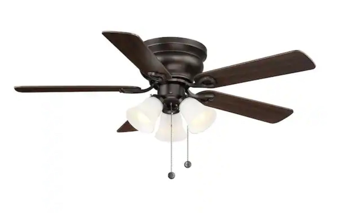 Clarkston II 44 in. LED Indoor Oil Rubbed Bronze Ceiling Fan with Light Kit