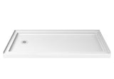 SlimLine 60 in. x 30 in. Single Threshold Shower Pan Base in White with Left Hand Drain