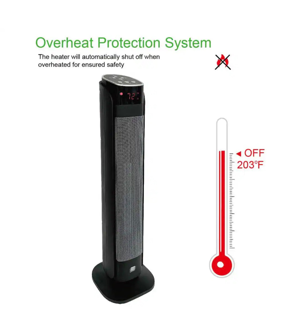 1,500-Watt Deluxe Digital 30 in. Ceramic Portable Electric Tower Heater with Remote Control