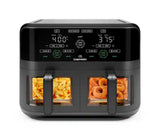 6 qt. Black Double Basket Air Fryer with Capacitive Touch Control, and Windows