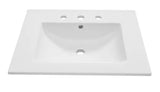 Tucson 24 in. W x 18 in. D Vitreous China Vanity Top in White with 3-Faucet Holes (8 in. Widespread)