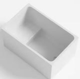 43 in. x 28 in. Acrylic Flat Bottom Soaking Bathtub with Seat and Pop-Up Drain in White