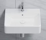 Turner Vitreous China 20 in. W x 16 in. D x 5 in. H Wall-Mount/Vessel Sink with Faucet Hole and Overflow in White