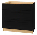 Avondale 36 in. W x 24 in. D x 34.5 in. H Ready to Assemble Plywood Shaker Drawer Base Kitchen Cabinet in Raven Black