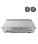 30 in. 343 CFM Built-in Insert Kitchen Vent Ducted/Ductless Convertible Range Hood in Stainless Steel with Carbon Filter