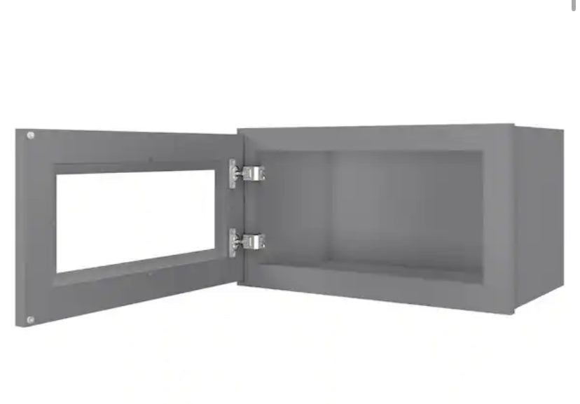 21 in. W X 12 in. D X 12 in. H in Shaker Gray Plywood Ready to Assemble Wall Kitchen Cabinet with 1-Door