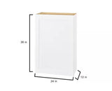 Avondale 24 in. W x 12 in. D x 36 in. H Ready to Assemble Plywood Shaker Wall Kitchen Cabinet in Alpine White