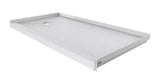 32 in. L x 60 in. W Single Threshold Alcove Shower Pan Base with Left Hand Drain in Sea Salt