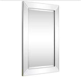 Medium Rectangle Clear Beveled Glass Modern Mirror (24 in. H x 36 in. W)