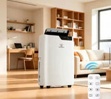 14,000 BTU 4-in-1 Portable Air Conditioner Cools 700 sq. ft., Heater, Dehumidifier, Fan and Auto Modes Remote in White