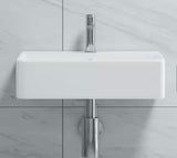 Turner Vitreous China 20 in. W x 16 in. D x 5 in. H Wall-Mount/Vessel Sink with Faucet Hole and Overflow in White