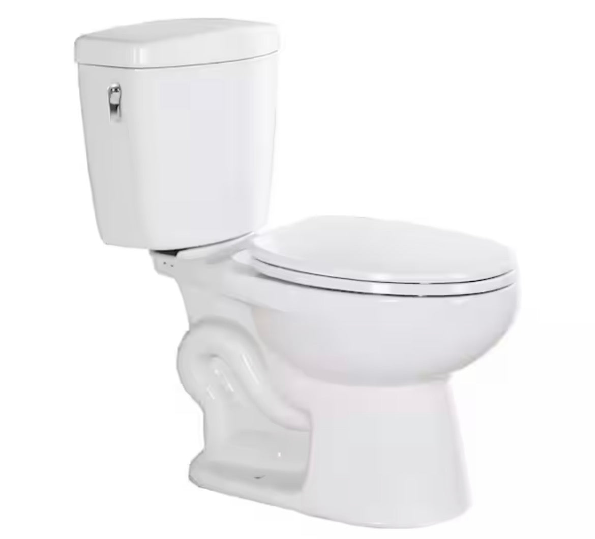 Modern Nano Self-Cleaning Glaze 12 in. Rough In 2-Piece Single Flush 1.1 GPF Water-Saving Elongated Toilet in White