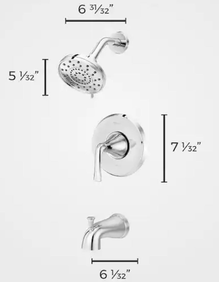 Ladera Single Handle 3-Spray Tub and Shower Faucet 1.8 GPM in Polished Chrome (Valve Included)