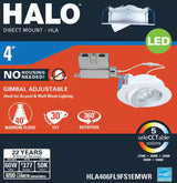 HLA 4 in. Color Selectable (2700K-5000K) Canless Recessed Narrow Beam Adjustable Gimbal Trim Integrated LED Kit