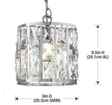 Kristella 1-Light Chrome Crystal Pendant Light