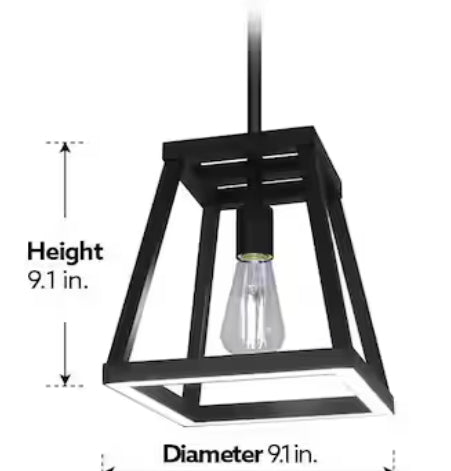 Katalyst 60-Watt 1-Light Matte Black Modern Adjustable CCT and 3-Light Modes Integrated LED Pendant Light