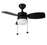 Triplicity 30 in. Indoor LED Matte Black Ceiling Fan with Light