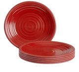 Taryn Melamine Salad Plates in Ribbed Chili Red (Set of 6)