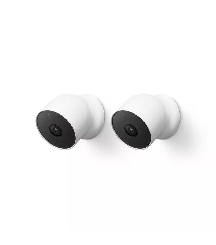 Nest Indoor/Outdoor Wireless Smart Security Camera (Battery) 2-Pack