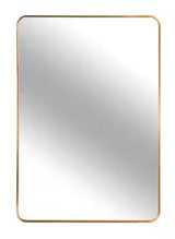 24 in. W x 36.1 in. H Modern Rectangular Aluminum Frame Gold Wall Mirror (Screws Included)