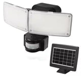 180Â° Black Motion Sensor Solar Powered Outdoor 2-Head LED Security Flood Light 1000 Lumens
