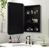 16 in. W x 24 in. H Rectangular Recessed Surface Mount Medicine Cabinet Mirror Black