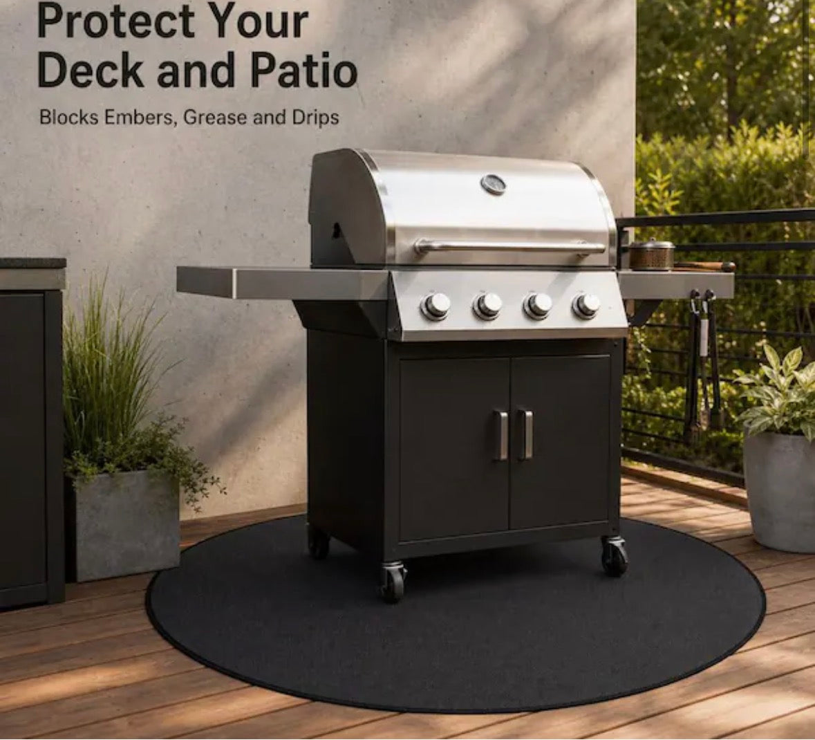 42 in. Fire Pit Mat with 4-Layer Double-Sided Fireproof for Solo Stove Bonfire, Deck, Patio, BBQ, and Indoor Fireplace
