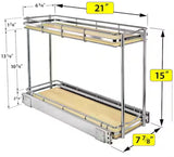 Elite Pull Out Cabinet Organizer - Narrow Slide Out Drawers for Kitchen Cabinets Roll - 6 in. x 21 in. Wood