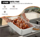 21.7 qt. Stainless Steel Hotel Pans Full Size 20.9 x 12.8 x 5.9 in. Chafing Dish Buffet Set Roasting Pan (6-Pack)