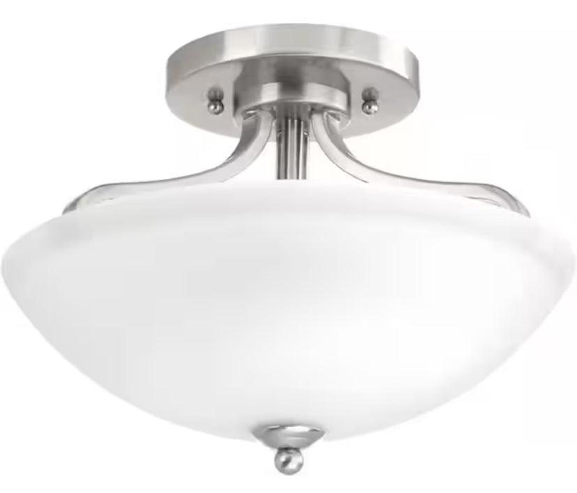 Laird Collection 2-Light Brushed Nickel Semi-Flush Mount
