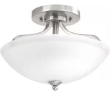Laird Collection 2-Light Brushed Nickel Semi-Flush Mount