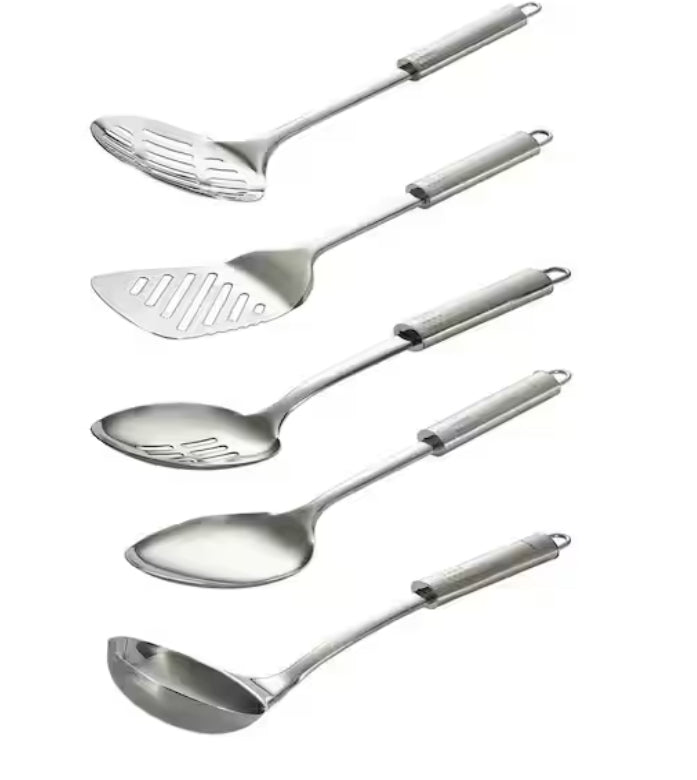 5-Piece Stainless Steel Cooking Utensils Set
