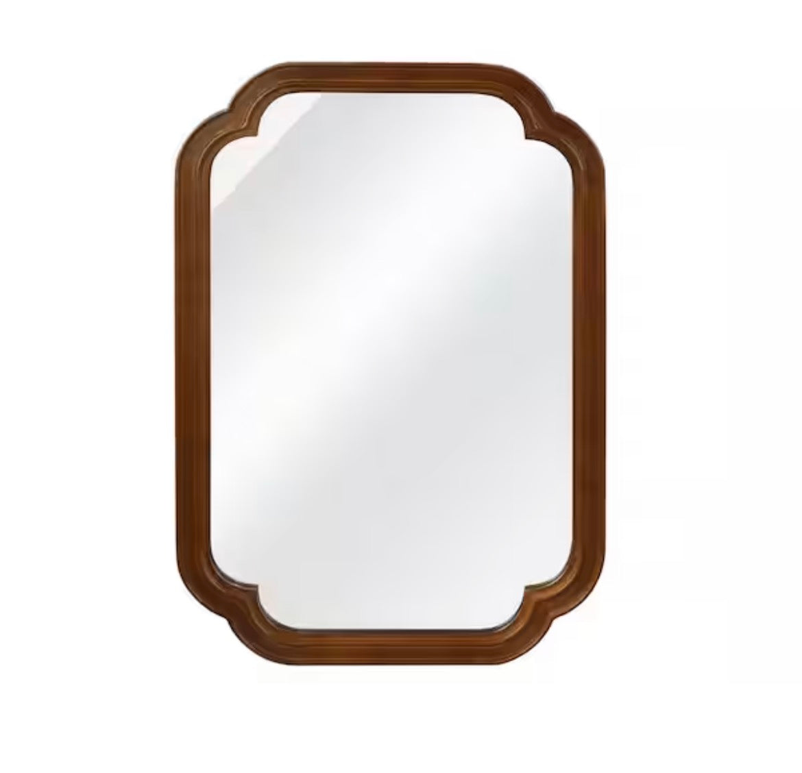 Mirrawood Black + Dark Walnut 20 in. W x 30 in. H Decorative Arched Wood Framed Wall Mirror