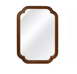 Mirrawood Black + Dark Walnut 20 in. W x 30 in. H Decorative Arched Wood Framed Wall Mirror