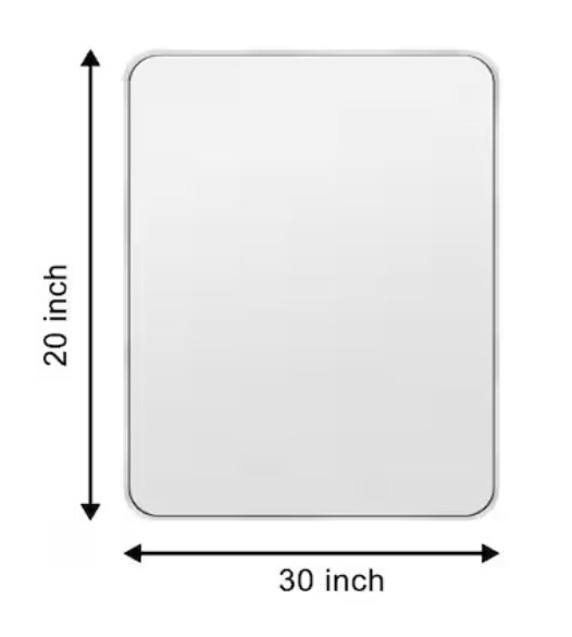 20 in. W x 30.2 in. H Rectangular Aluminum Frame Square Silver Wall Mirror