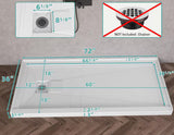 72 in. x 36 in. Single Threshold Alcove Shower Pan Base with Left Drain Hole and Magnetic Cover Shower Tray in White