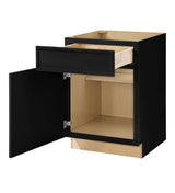 Leyton 24 in. W x 24 in. D x 34.5 in. H Ready to Assemble Plywood Slim Shaker Base Kitchen Cabinet in Raven Black