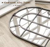 24 in. W x 65 in. H Modern Arched Metal Framed with Grids Black Full Length Wall Mirror
