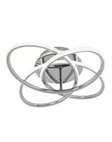 Swirl Butterfly 16 in. 1-Light Modern Chrome Integrated LED Flush Mount Ceiling Light Fixture for Kitchen or Bedroom