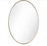 36 in. x 24 in. Ultra Oval Brushed Gold Stainless Steel Framed Wall Mirror