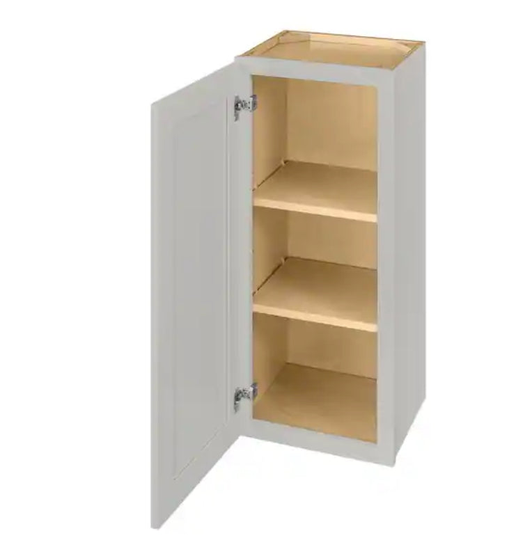 Avondale Shaker Dove Gray Quick Assemble Plywood 15 in Wall Kitchen Cabinet (15 in W x 36 in H x 12 in D)