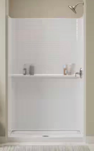 Traverse 48 in. W x 72.25 in. H 2-Piece Direct-to-Stud Shower Back Wall in White