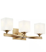 Marette 23 in. 3-Light Champagne Bronze Contemporary Bathroom Vanity Light with Satin Etched Cased Opal Glass