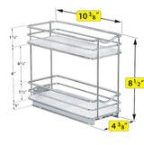 Slide Out Spice Rack Pull Out Cabinet Organizer 4-1/4 in. Wide - Double, Chrome