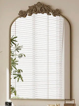 26 in. W x 41 in. H Arched Bronze Aluminum Alloy Framed Decorative Wall Mirror