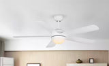 Morland 52 in. Smart Indoor/Covered Outdoor Matte White Ceiling Fan with Remote and Integrated LED Powered by Hubspace